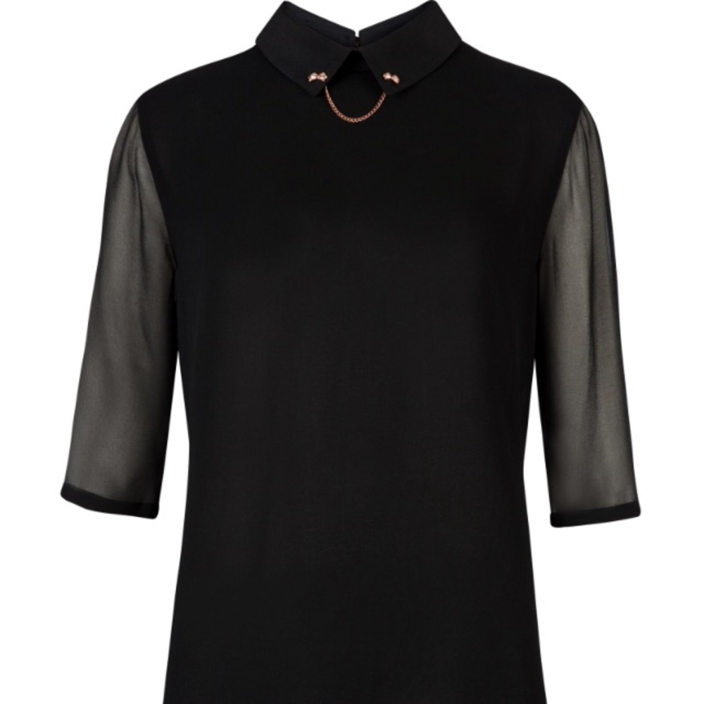 Ted Baker Blouse with faux rose gold collar chain